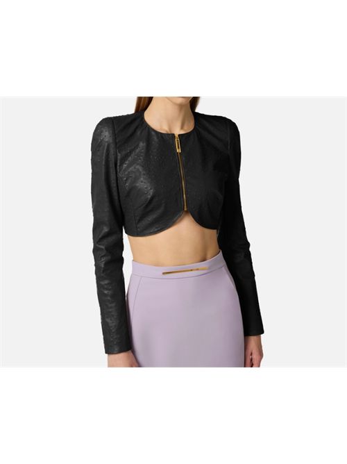 OSTRICH PRINT JACKET ELISABETTA FRANCHI | GI24062E2110 nero